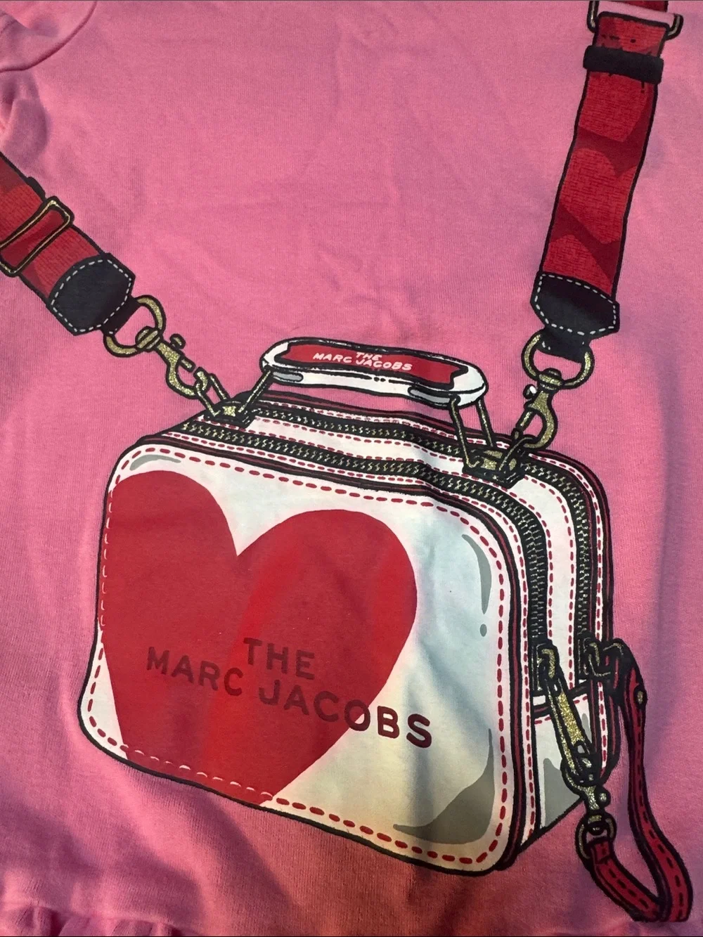 Marc Jacobs Girls Pink Heart Crossbody Graphic Dress